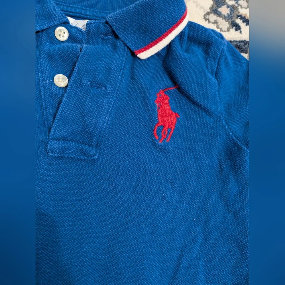 Ralph Lauren Royal Blue Polo One-Piece with Red Logo